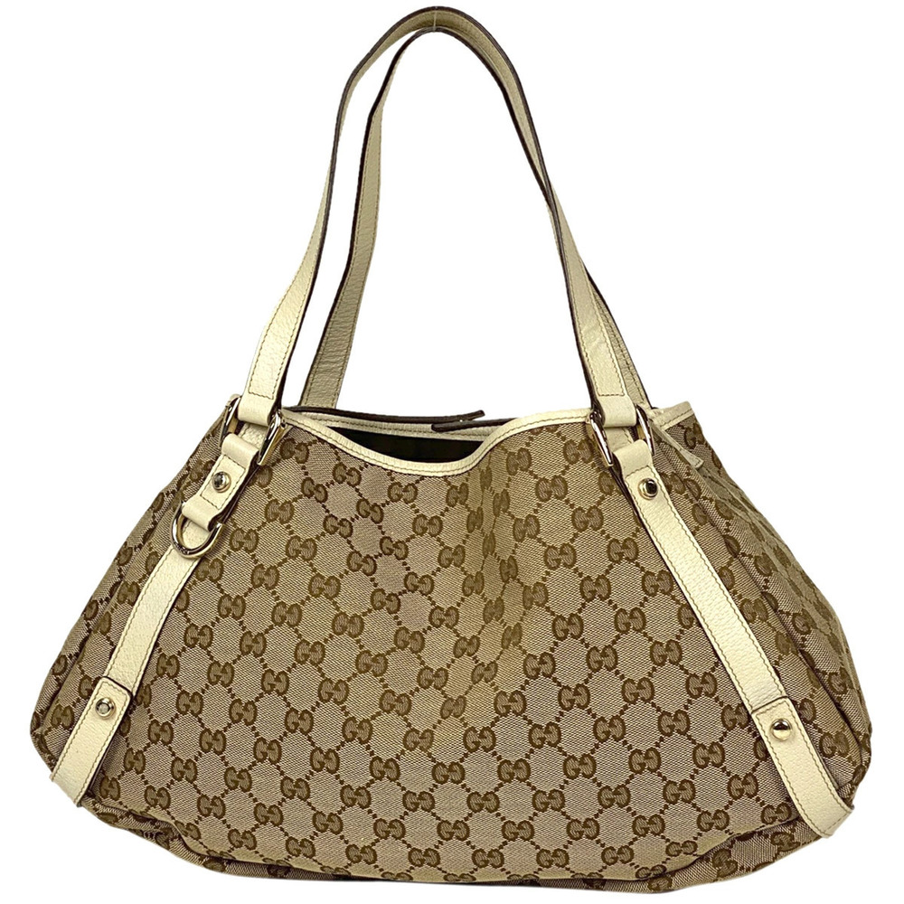 Gucci GG tote bag shoulder Abbey canvas beige white